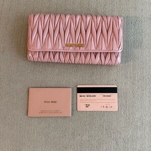 Miu Miu Pink Matelassé Wallet